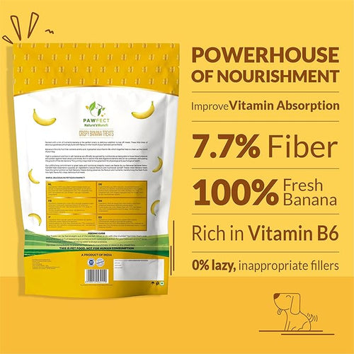 100% Natural Freeze-Dried Banana Treats for Dogs | Single Ingredient | Vegan Treats | Grain & Gluten Free | Low Calorie Training Treats (1.94oz)