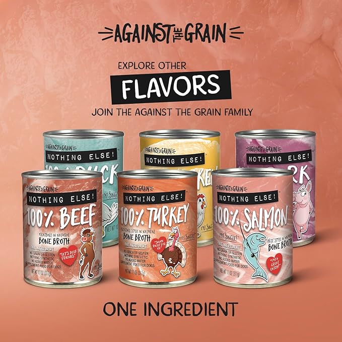 Evanger's Against The Grain Nothing Else! 100% Turkey Dog Food – 12 Count, 11 oz Each – Single-Ingredient Meatball Texture in Natural Broth – Wet Dog Food – Grain & Gluten Free