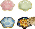 Kathson Ceramic Hamster Food Bowl, Guinea Pig Food Bowls,Rats Anti-Turning Feeding Dish,Small Animals Water Drinking Bowls for Squirrel, Chinchilla, Hedgehog, Gerbil, Dwarf Syrian (4 pcs Lotus Leaf)