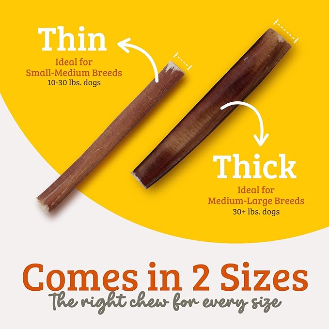 Advance Pet Products Premium 6 Inch Bully Sticks for Dogs (Pack of 5) – 100% Beef Dog Chews, Odor-Free, Long Lasting Treats for Aggressive Chewers, High Protein, Gluten & Rawhide Free, Easy to Digest