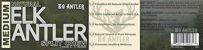 Elk Antlers for Dogs – Medium Split (6-7.5 Inch), Irresistible Chew, USA Sourced, Naturally Shed & Ethically Harvested