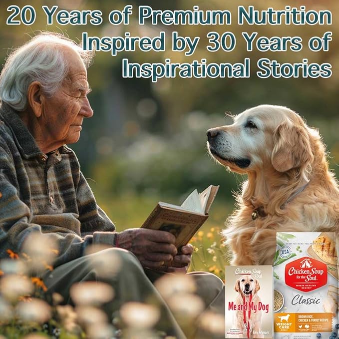 Chicken Soup for the Soul All Natural Premium Weight Care Adult Dry Dog Food, Real Meat First Ingredient, No By-Products, Hi Fiber/Low Fat Support Ideal Weight, Brown Rice, Chicken & Turkey, 28lb