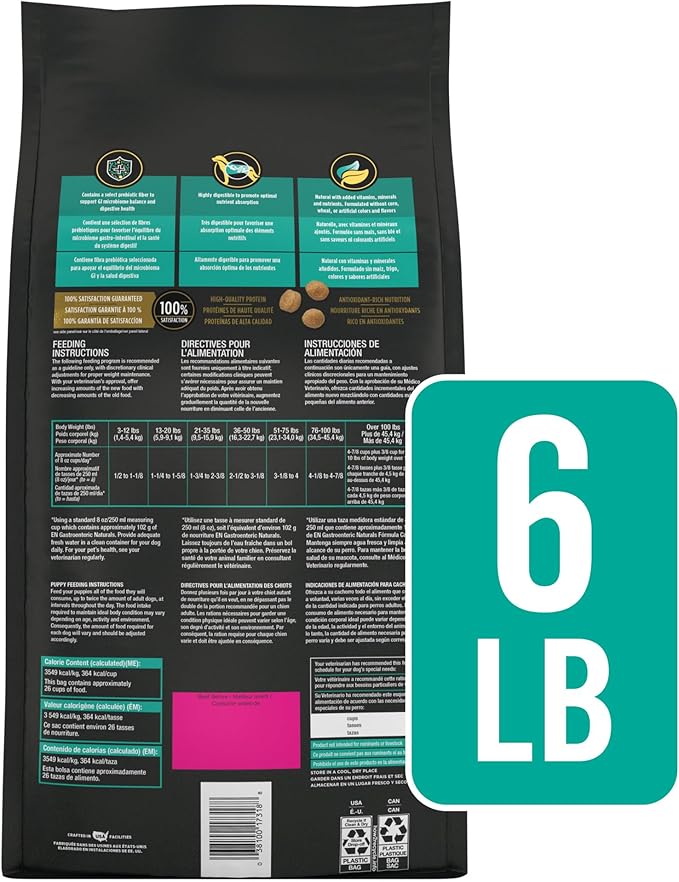 Pro Plan Veterinary Diets Purina EN Gastroenteric Naturals with Added Vitamins, Minerals and Nutrients Canine Dry Natural Dog Food - 6 lb. Bag