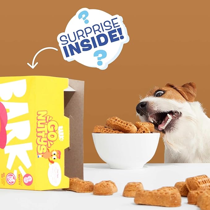 Barkbox Go Nutty - Soft-Baked Honey Peanut Treats with Natural Nutty Goodness, Nutritious Grains, No Corn, or Soy - 24oz Box
