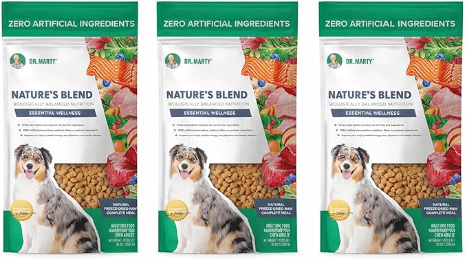Dr. Marty's Nature's Blend Essential Wellness Freeze-Dried Raw Dog Food, 80-oz (3 pack) by Dr. Marty