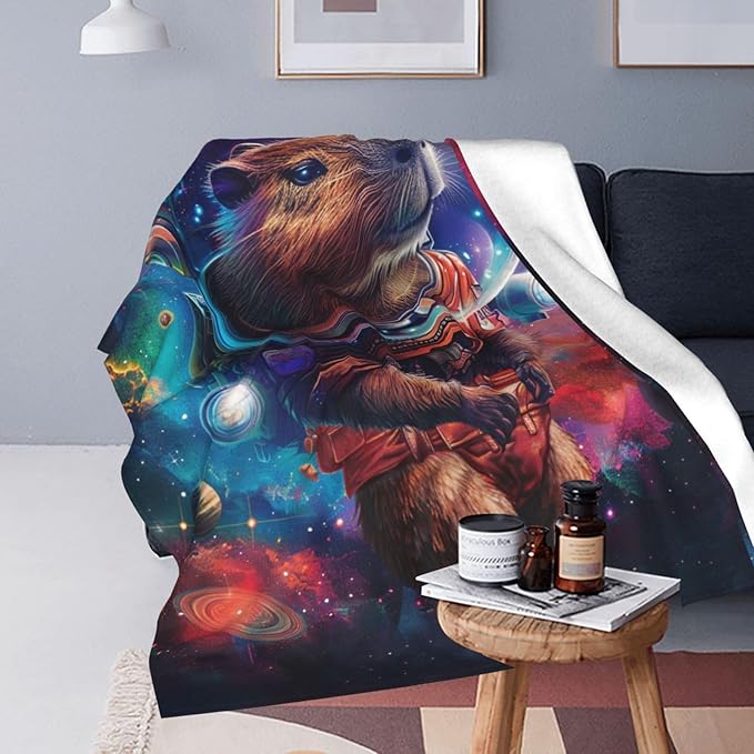 Capybara Throw Blanket Capybara Gifts Cozy Fleece Flannel Plush Blanket Bedding Stuff for Boys Girls Men Women Lovers Adults Decor for Couch Sofa Bed 60"X50"