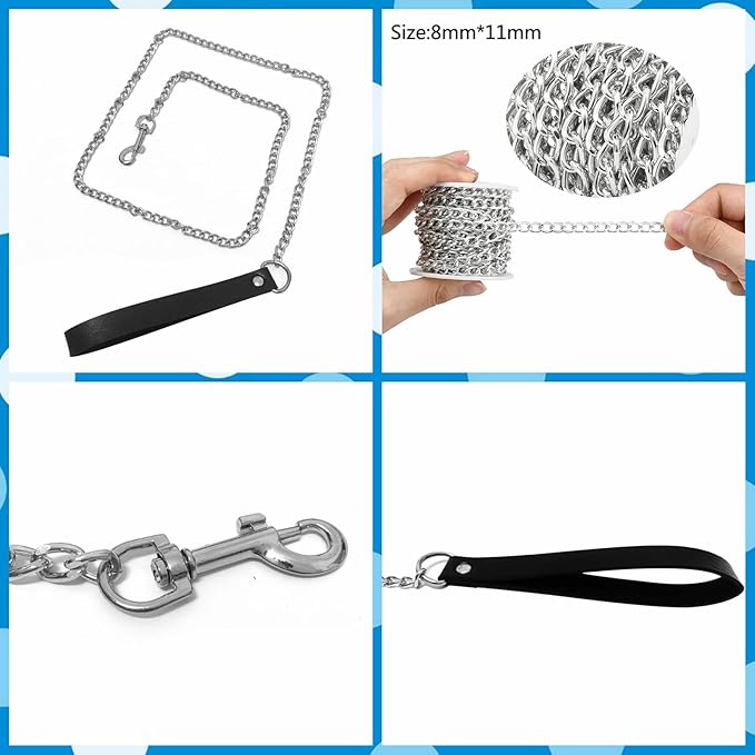 Black&White Bell Choker Collar and Leash Chain Set for Pet Dog Cute Cosplay Accessories,Butterfly Bow Leather Necklace with Buckle
