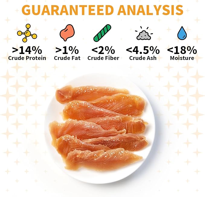 Chicken Jerky Dog Treats, Natural Real Meat Dog Treats,Single Ingredient, No Artificial Flavors or Preservatives - 1 lb Bag