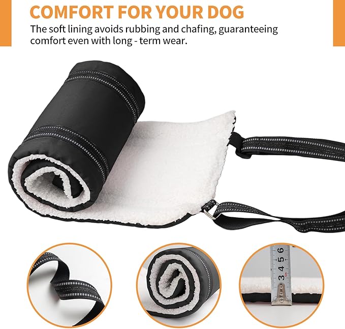 Dog Lift Harness for Large Dogs, Adjustable Comfortable Dog Sling with Handle, Knee & Rear Leg Support for Torn ACL Rehabilitation, Weak Rear Legs, Helps Senior, Disabled Canines(Black,L)