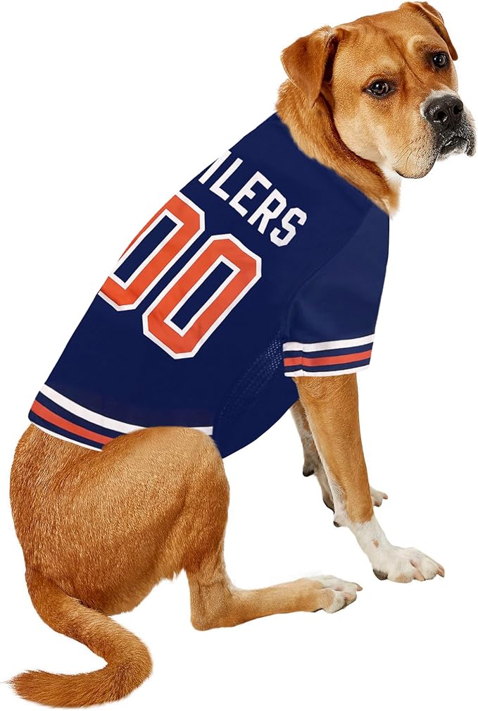 Pets First NHL Hockey Edmonton Oilers Mesh Jersey for Dogs & Cats, Size Small, Licensed Dog Jersey with Your Favorite Hockey Team