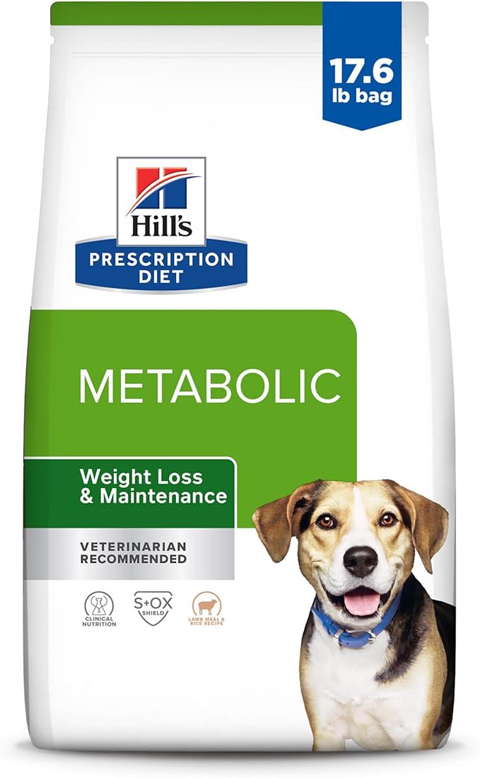 Hill's Prescription Diet Metabolic Weight Management Dry Dog Food, Lamb Meal & Rice, 17.6 lb. Bag