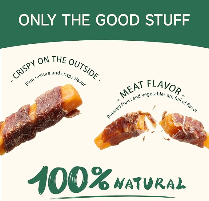 MeatyWay Duck & Sweet Potato Wrapped Dog Treats, High Protein, Low Fat, 100% Natural Duck Tender, Healthy and Natural Dog Training Treats for Small & Large Dogs, 454g/16 oz. Bag