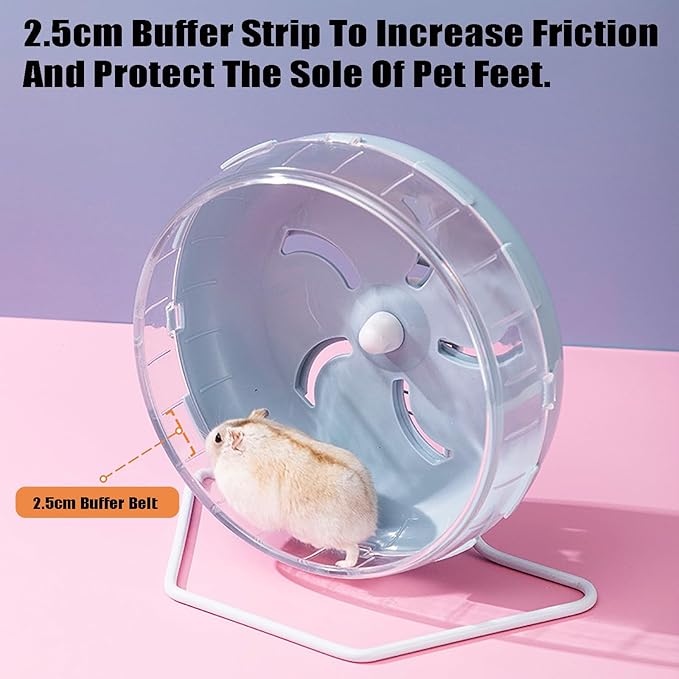 GKYZBB Hamster Wheel, 8.5 inch Silent Hamster Exercise Running Wheel with Stand,Pet Small Animals Exercise Running Toys,Adjustable Quiet Spinner for Guinea Pigs, Sugar Gliders, Gerbils (Blue, 8.5in)