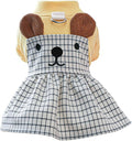 Dog Clothes Cute Cartoon Bear Dog Dress for Small Dogs Summer Lightweight Breathable Girls Dog Outfits Puppy Cotton Holiday Princess Dress Chihuahua Yorkies Sundress