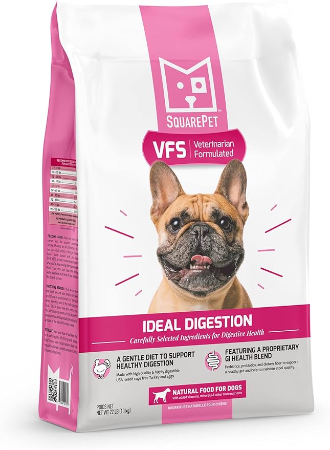 SquarePet VFS Canine Ideal Digestion Formula, Cage Free Turkey, Whole Eggs, Pumpkin, Brown Rice 4.4 lbs