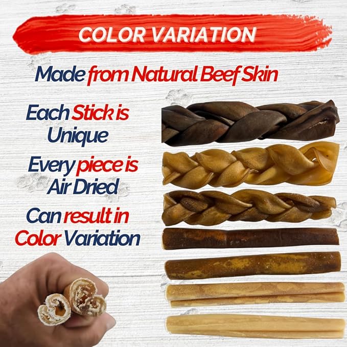 Natural Collagen Sticks for Dogs 5 Pack - 12 Inches – Long-Lasting Alternative to Bully Sticks, Rawhide-Free Collagen Chews w/Chondroitin & Glucosamine for Joint Support & Dental Health