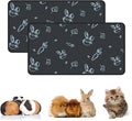 2-Pack Guinea Pig Cage Liner Washable, 16in x 30in Ultra-Absorbent Guinea Pig Bedding for Cage Non-Slip Leak-Proof Pee Pads for Dogs Rabbit Bunny Cat Litter Mat, Navy