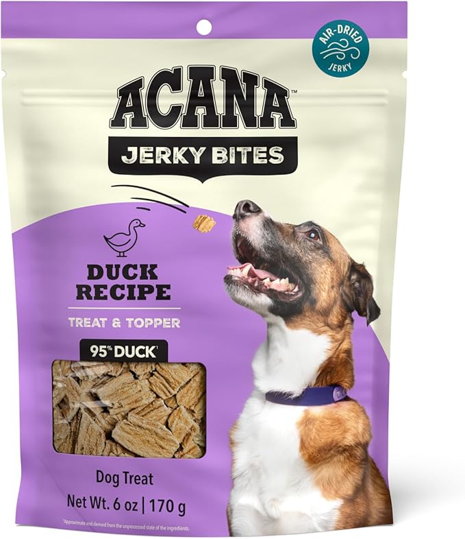 ACANA Jerky Bites Dog Treats Duck Recipe, 6oz Bag