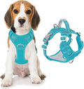 BARKBAY Dog Harness No Pull Oxford with ID Tag Pocket - Heavy Duty, Reflective, Easy Control for Large Dogs(Aqua Oxford,M)