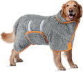 Bienbee Dog Bathrobe, Quick Drying Super Absorbent Dog Robes for After Bath, Warm Keeping Dogs Towel, Dogs Bath Supplies, Gray XL