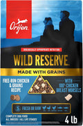 ORIJEN Wild Reserve Dry Dog Food Free-Run Chicken & Grains Recipe 4lb Bag