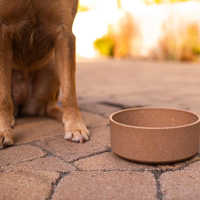 Loving Pets - Dolce Bamboo - Eco-Friendly Pet Bowls & Dishes for Dog, Cats, Puppy Food and Water Dish -Sustainable and Dishwasher Safe, Made with Real Bamboo (Medium, Coffee-Brown)