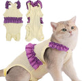 Cat Recovery Suit,Kitten Onesie After Surgery,E-Collar Alternative for Abdominal Wound and Skin Diseases,Soft Breathable Bodysuit After Spay.（Beige-m）