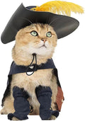 Pet Cosplay Costume Cats Dogs Dress up Kitten Suit Boots with Cloak Hat Belt Cape Accessories,Black