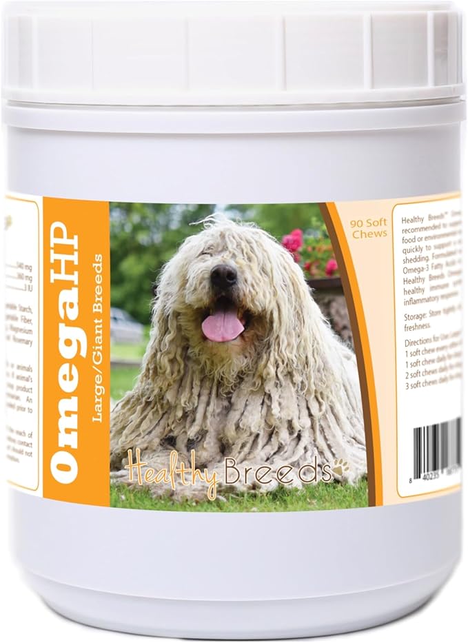 Healthy Breeds Komondorok Omega HP Fatty Acid Skin and Coat Support Soft Chews 90 Count