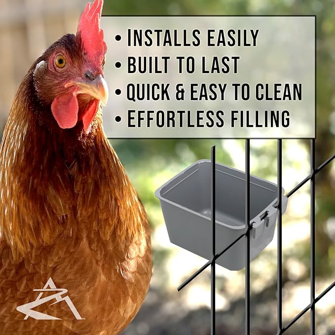 The ROP Shop 100-Pack - 16oz Gray Cage Cups for Feed & Water for Poultry Ducks, Birds, Hamsters
