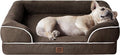 EHEYCIGA Orthopedic Dog Bed for Medium Dogs, Waterproof Memory Foam Medium Dog Beds with Sides, Non-Slip Bottom and Egg-Crate Foam Pet Couch Bed with Washable Removable Cover, Brown