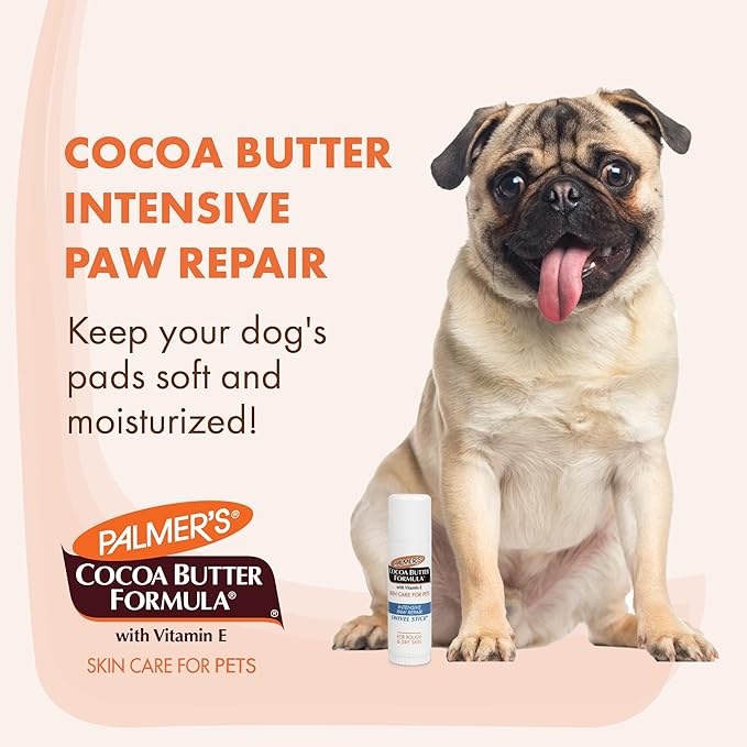 Palmer's Cocoa Butter Fragrance Free Intensive Paw Repair Swivel Stick for Dogs Cocoa Butter Paw Balm with Vitamin E,Peppermint Oil,and Shea-Butter for Rough & Dry Pads-for Dogs -0.5 oz,(Pack of 2)