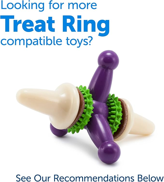 PetSafe Busy Buddy Natural Rawhide Rings - Long-Lasting Dog Chew Refills for Interactive Toys - Engaging Dog Treat for Training & Playtime - Peanut Butter Flavor - Size C - 16 Count