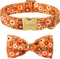 Unique style paws Cotton Dog Collar with Bow Autumn Puppy Collar with Bee Daisy for Small Medium Large Boys Girls Dogs