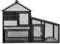Chicken coop and activity area, dual-level rabbit cage for indoor/outdoor use, accommodates 2-3 chickens. Includes ramp and leak-proof deep-draw tray. Suitable for chicks and rabbits (black)