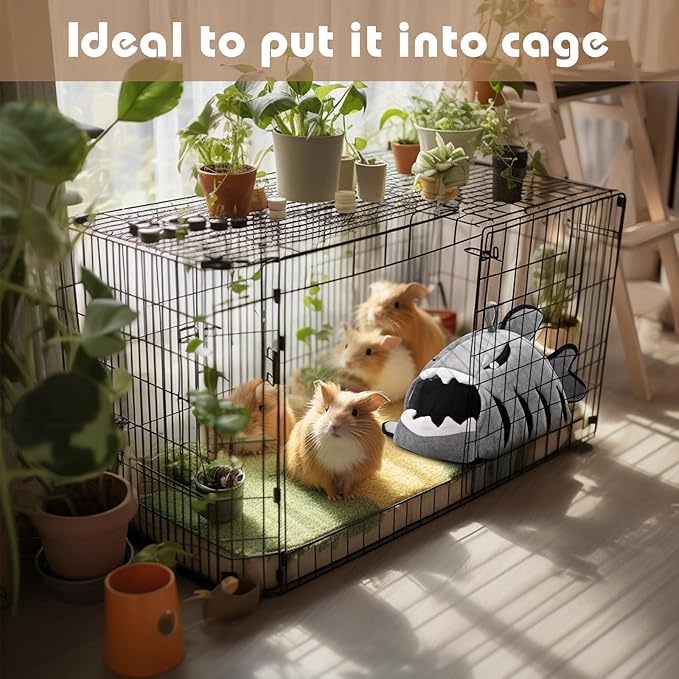 Avont 2 Pack Guinea Pig Bed House Hideout, Small Animal Hideaway Cage Accessories, Washable Sleeping Bed for Dwarf Rabbits Chinchillas Hamsters Hedgehogs Ferrets Bearded Dragons and Rats -Animal