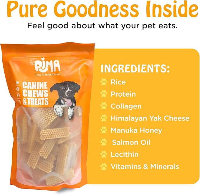 PIMA All Treats Sampler, All Our Cheesy Treats, Featuring Salmon Oil, Himalayan Cheese and Manuka Honey (20oz Cheesy Treats Sampler)