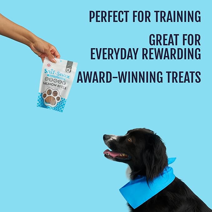 Snif-Snax Salmon Bites Dog Treats 3 Pack, All Natural Human-Grade Training Treats for Dogs, Healthy Grain-Free Puppy & Adult Rewards, Protein Rich Soft Salmon Snacks