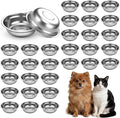 30 Pcs Stainless Steel Cat Bowls Bulk, 6.1 Inch Metal Basic Cat Bowl Whisker Friendly Thickened Replacement Elevated Food Water Bowls for Small Medium Large Dogs, Cats