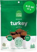 Open Farm, Dehydrated Dog Treats, High Protein & Low Carbohydrate Dog Snacks, Chewy Texture, Made with Ethically & Sustainably Sourced Ingredients, Turkey Recipe, 4.5oz Pouch