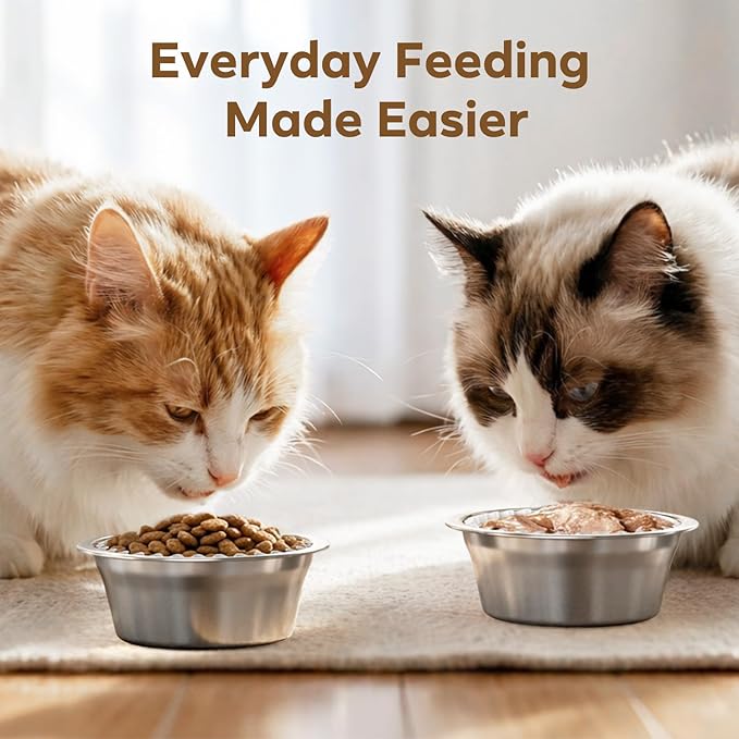 Disposable 600 Pcs Pet Food Bowl Liners Bulk, Small Paper Dish Liner for Small Cats Dogs, Round Feeding Station Inserts for Dry and Wet Food, Leak-Resistant Meal Mats, White, 4 x 1.2 Inch