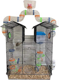 Large Multi-Floors Expandable and Customizable Twin Tower Mansion with Top Lookout Play Zone On Crossover Tube Tunnel for Syrian Hamster Rodent Gerbil Mouse Mice Rat Cage Deep Acrylic Clear Base