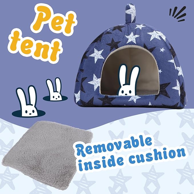 2-Pack Guinea Pig Hideout with Tunnel, Warm Lightweight Small Animal Bed, Easy to Clean Guinea Pig Bed for Rabbits Hamsters Chinchillas