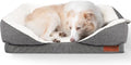 Fida Orthopedic Dog Bed with Memory Foam Base - Dog Lounge Sofa with Removable Washable Cover, Pets Couch Beds for Small/Medium/Large Dogs & Cats (L-35"x26", Black)