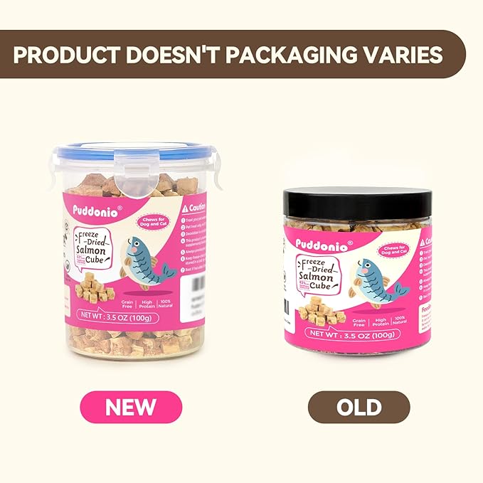 Freeze Dried Dog & Cat Treats – Single Ingredient Salmon, High Protein Training Treats & Food Topper, 3.5 oz