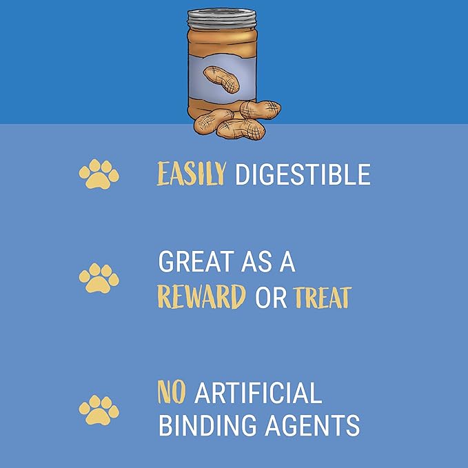 Peanut Butter Cookies | Lactose Free - Soy Free - Gluten Free - Wheat Free | USA Made | for All Breeds | 14 oz of All Natural, Baked, Crunchy Goodness