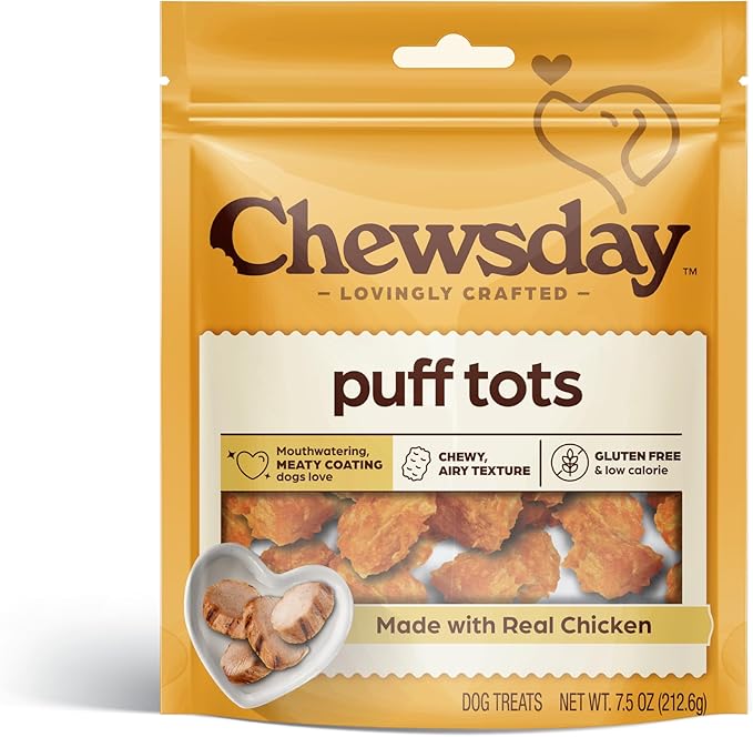 Chewsday Tots Dog Treats, Made with Real Chicken, 7.5oz