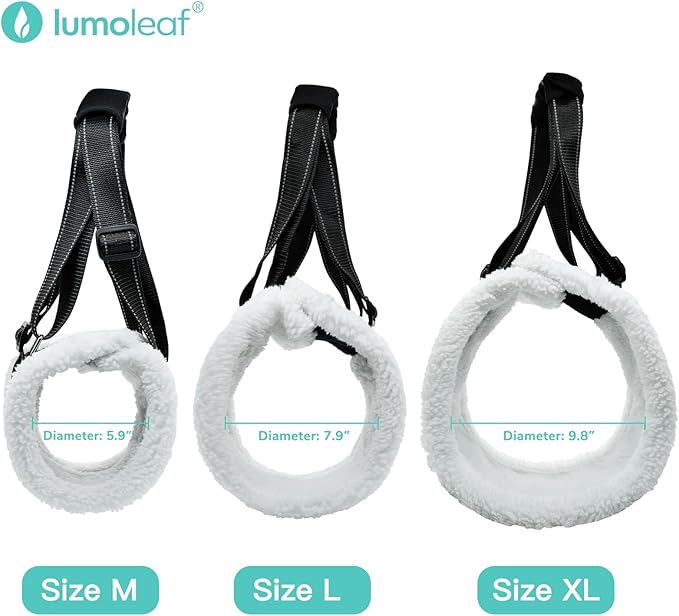 LumoLeaf Dog Lift Harness Sling for Back Legs, Adjustable Rear Leg Support & Mobility Aid, Hip Support for Senior/Disabled Dogs, Soft Fleece Lining, Padded Handles, for CCL/ACL Surgery (Black, Large)