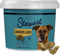Stewart 100% Chicken Liver Dog Treats, 16.8 oz Tub, ~315 Pieces, Freeze Dried Raw, Single Ingredient, 60% Protein Training Treats or Meal Topper, Grain Free, Gluten Free