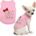 Parisian Pet Dog Shirt – 100% Cotton Shirts for Small Dogs – Pink Sleeveless Puppy Clothes – Lightweight and Breathable Dog Apparel – Girl Big Sister Dogs Clothes - Stretchy Pet T Shirts